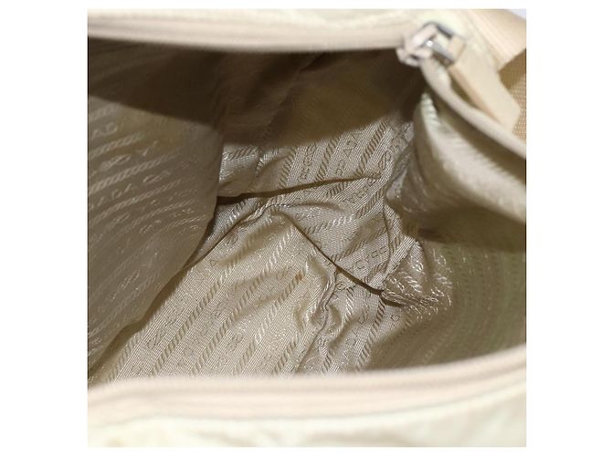PRADA Schultertasche Nylon Beige Silber Authentisch AMZ363 - Ansicht 21