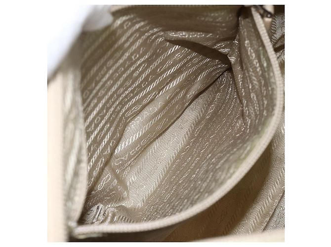 PRADA Schultertasche Nylon Beige Silber Authentisch AMZ363 - Ansicht 24