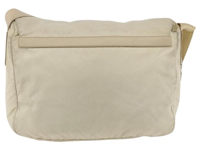 PRADA Schultertasche Nylon Beige Silber Authentisch AMZ363 - Ansicht 3