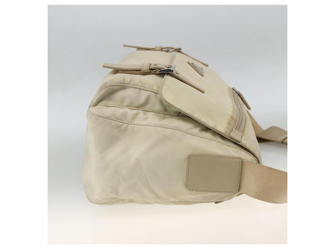 PRADA Schultertasche Nylon Beige Silber Authentisch AMZ363 - Ansicht 5