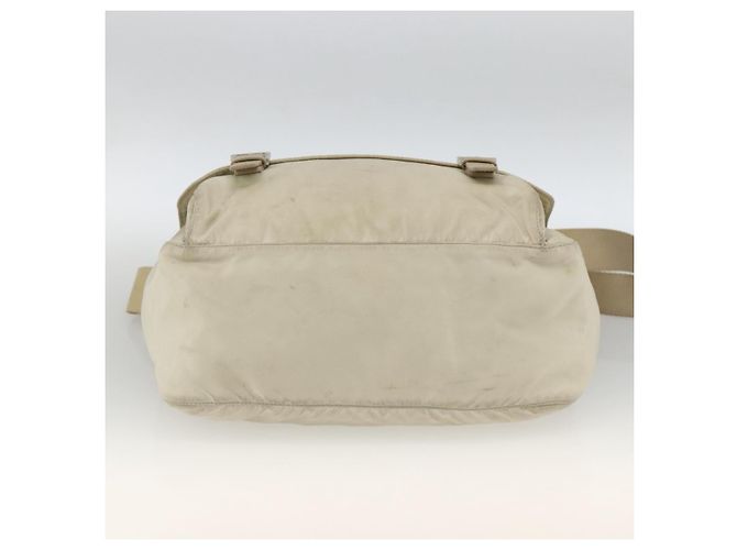 PRADA Schultertasche Nylon Beige Silber Authentisch AMZ363 - Ansicht 9