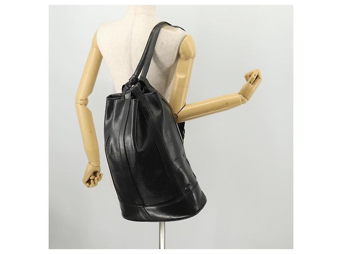 LOUIS VUITTON Borsa a Spalla Epi Randonnee GM Nera M43082 LV Auth hk3445 Nero - vista 22