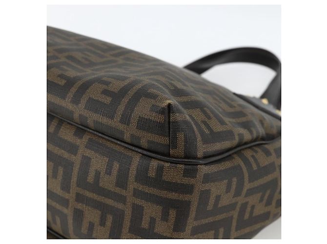 Borsa a mano in tela Zucca FENDI nera e marrone Auth bs34149 Nero - vista 10