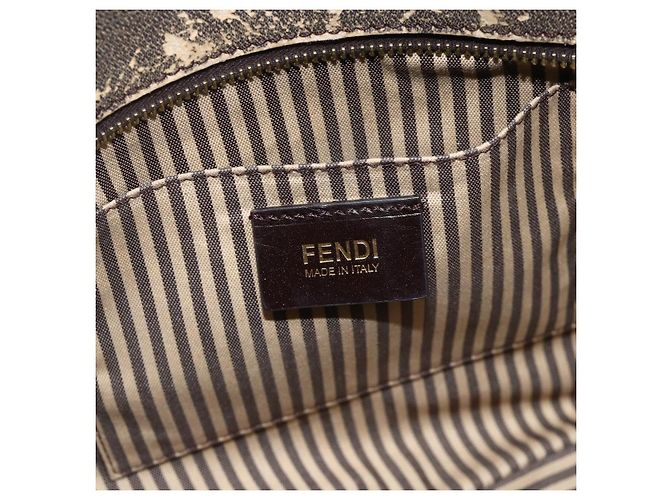 Borsa a mano in tela Zucca FENDI nera e marrone Auth bs34149 Nero - vista 15