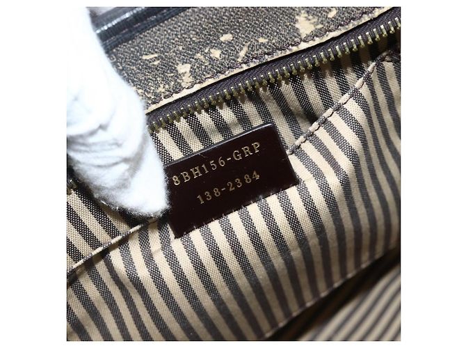 Borsa a mano in tela Zucca FENDI nera e marrone Auth bs34149 Nero - vista 20