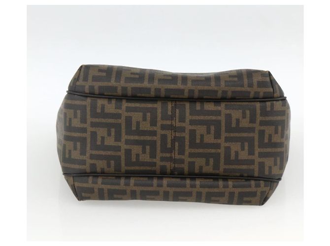 Borsa a mano in tela Zucca FENDI nera e marrone Auth bs34149 Nero - vista 9