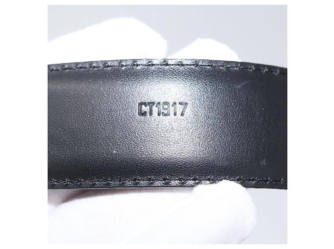 CINTURA EPI LOUIS VUITTON 41,3" Nera LV Auth th6640 Nero - vista 10