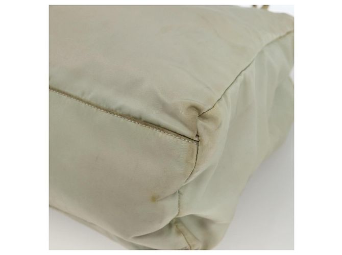PRADA Tote Bag Nylon Beige Silber Auth AMZ381 - Ansicht 10