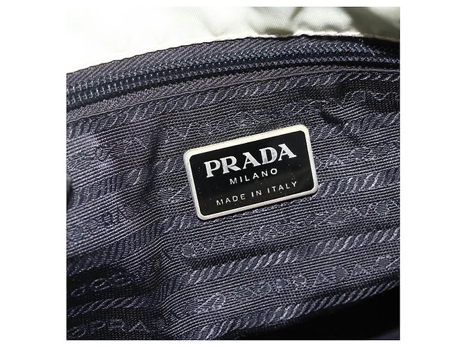 PRADA Tote Bag Nylon Beige Silber Auth AMZ381 - Ansicht 15