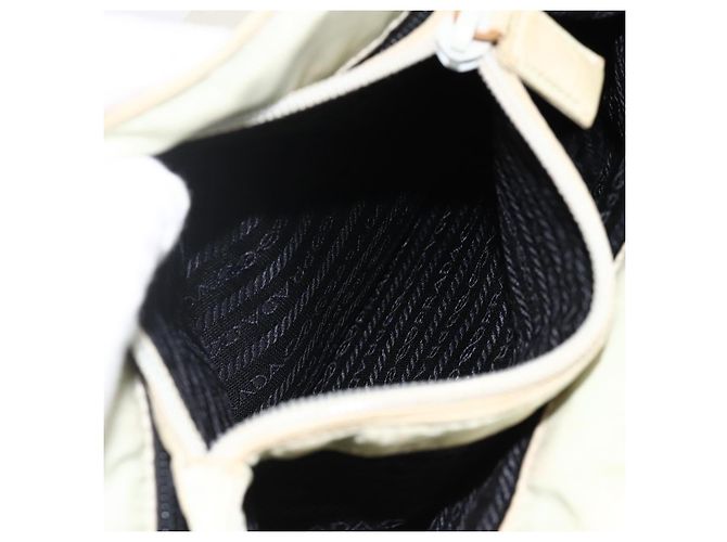 PRADA Tote Bag Nylon Beige Silber Auth AMZ381 - Ansicht 22