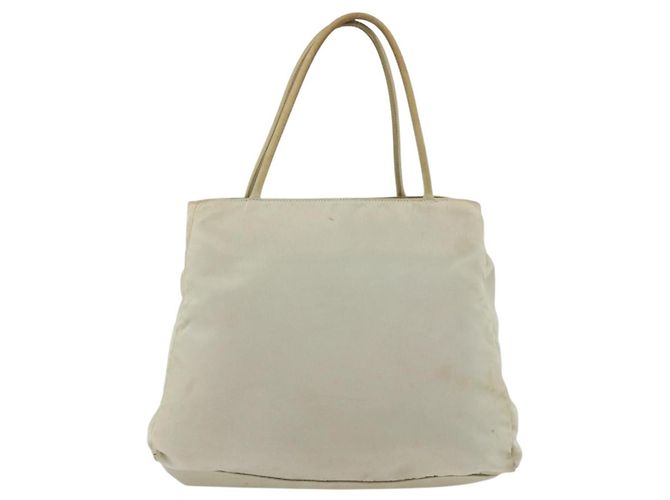 PRADA Tote Bag Nylon Beige Silber Auth AMZ381 - Ansicht 3