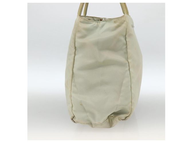 PRADA Tote Bag Nylon Beige Silber Auth AMZ381 - Ansicht 4