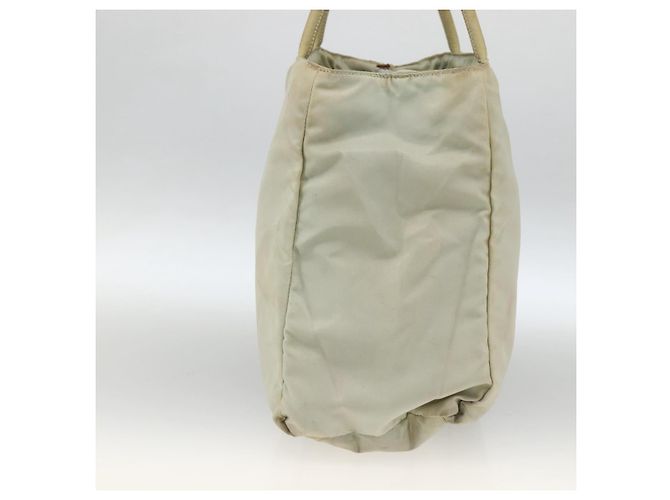 PRADA Tote Bag Nylon Beige Silber Auth AMZ381 - Ansicht 5