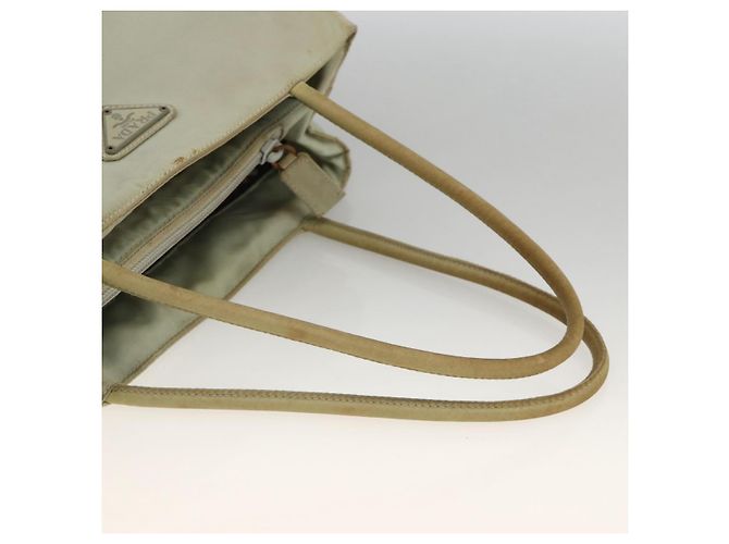 PRADA Tote Bag Nylon Beige Silber Auth AMZ381 - Ansicht 7