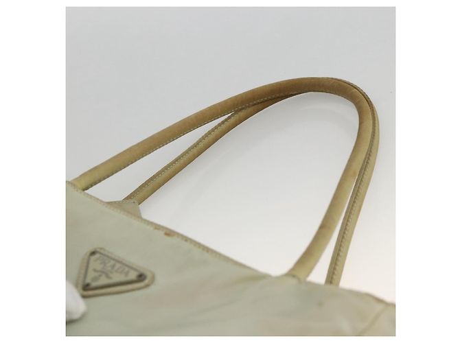 PRADA Tote Bag Nylon Beige Silber Auth AMZ381 - Ansicht 8