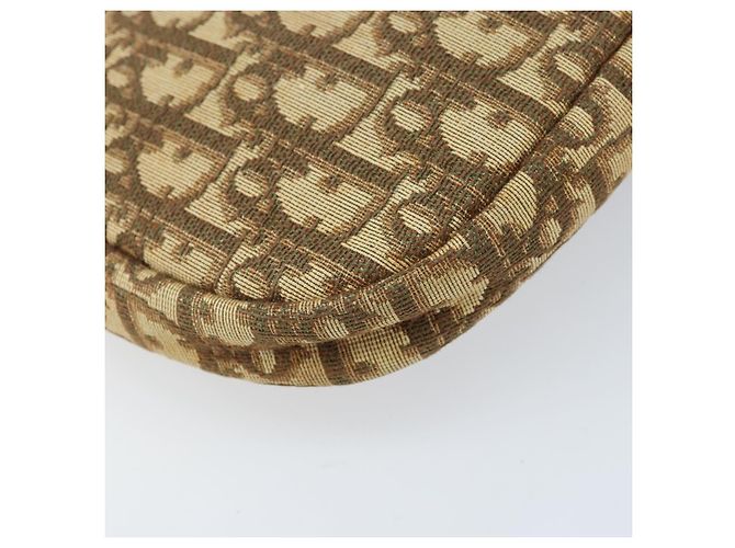 Borsa a Spalla in Tela Trotter Christian Dior Beige Oro Auth ARZ539 - vista 13
