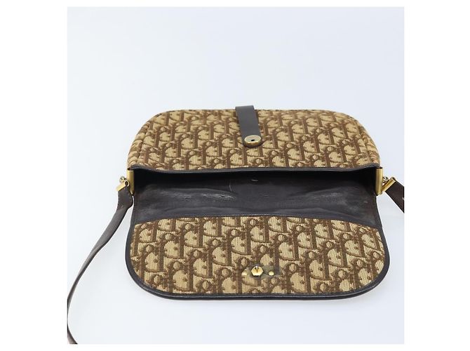 Borsa a Spalla in Tela Trotter Christian Dior Beige Oro Auth ARZ539 - vista 16