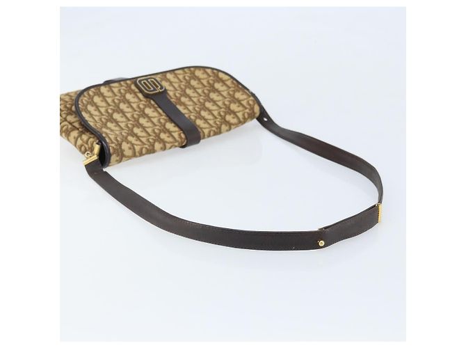 Borsa a Spalla in Tela Trotter Christian Dior Beige Oro Auth ARZ539 - vista 7