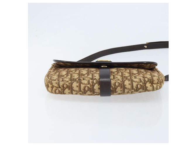 Borsa a Spalla in Tela Trotter Christian Dior Beige Oro Auth ARZ539 - vista 9