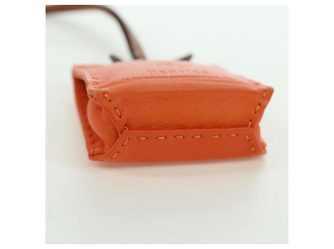 Hermès HERMES Orange Charm Tasche Leder Orange Auth BSZ505 - Ansicht 11