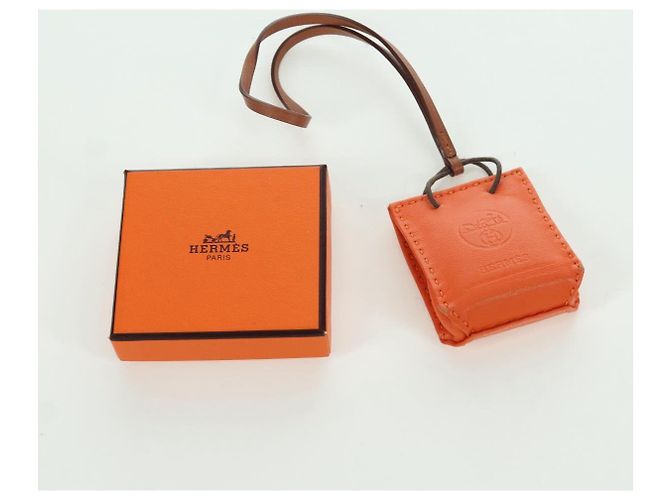 Hermès HERMES Orange Charm Tasche Leder Orange Auth BSZ505 - Ansicht 12