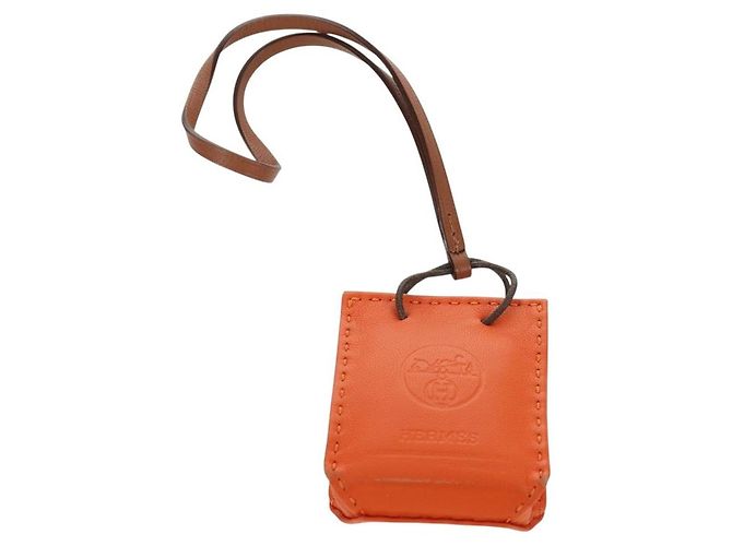 Hermès HERMES Orange Charm Tasche Leder Orange Auth BSZ505 - Ansicht 2