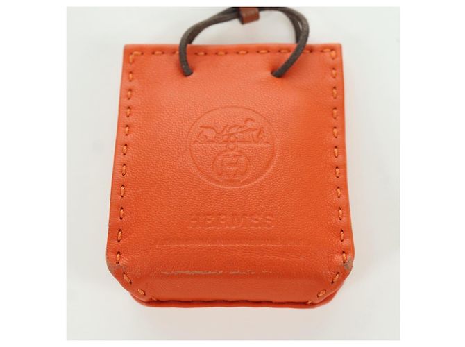 Hermès HERMES Orange Charm Tasche Leder Orange Auth BSZ505 - Ansicht 3