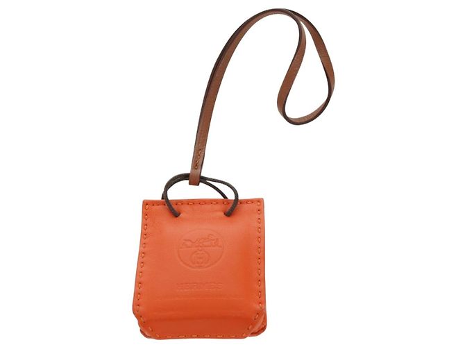 Hermès HERMES Orange Charm Tasche Leder Orange Auth BSZ505 - Ansicht 5