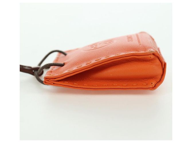 Hermès HERMES Orange Charm Tasche Leder Orange Auth BSZ505 - Ansicht 8