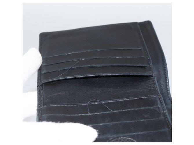 Billetera Bifold CHANEL de Piel Caviar Negra Oro CC Auth bs34177 Negro Dorado - vista 13