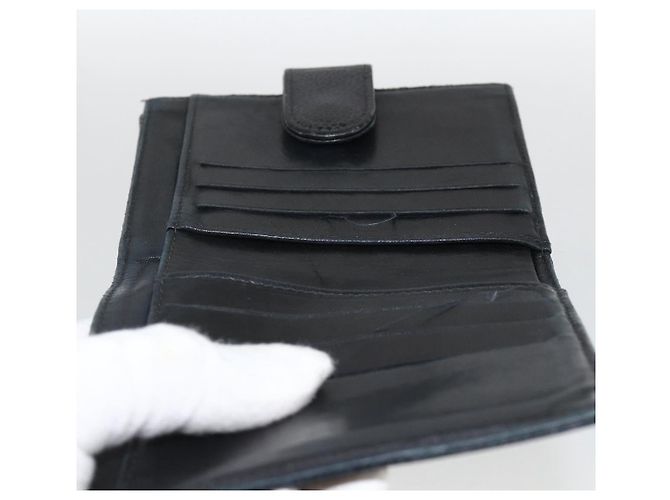 Billetera Bifold CHANEL de Piel Caviar Negra Oro CC Auth bs34177 Negro Dorado - vista 15