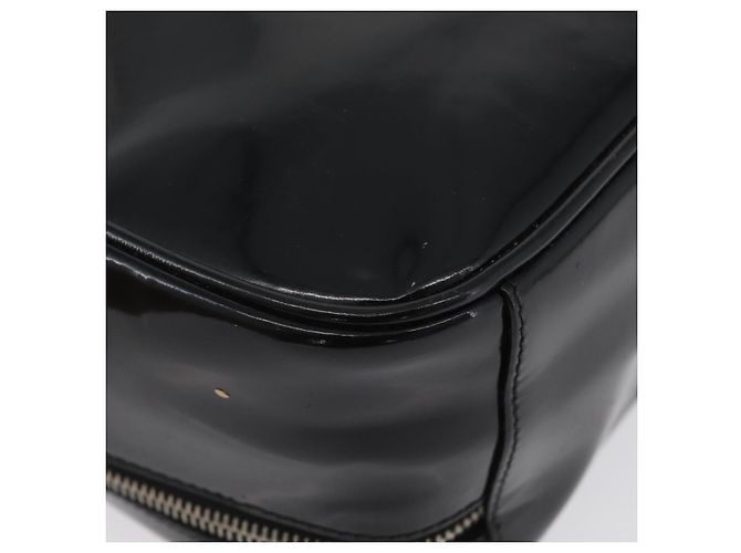 Borsa a mano GUCCI in pelle verniciata nera e argento Bamboo 000 270 0323 Auth ep13896 Nero - vista 12