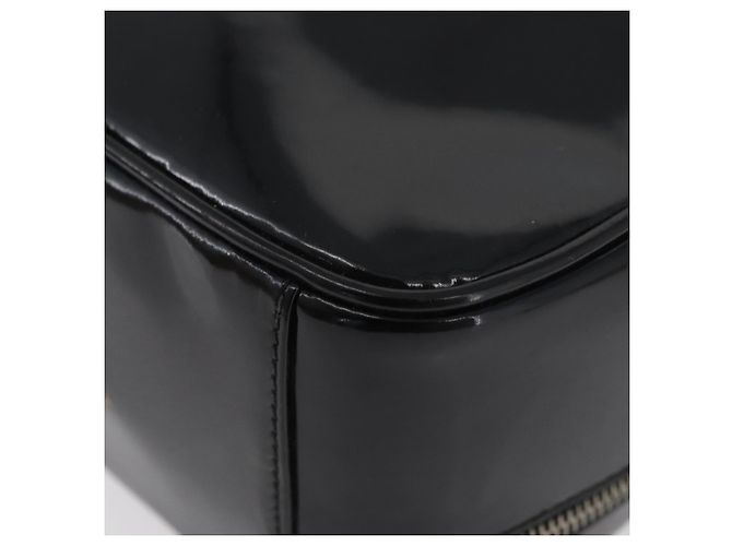 Borsa a mano GUCCI in pelle verniciata nera e argento Bamboo 000 270 0323 Auth ep13896 Nero - vista 13