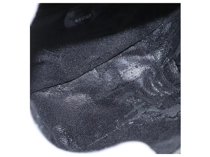 Borsa a mano GUCCI in pelle verniciata nera e argento Bamboo 000 270 0323 Auth ep13896 Nero - vista 16