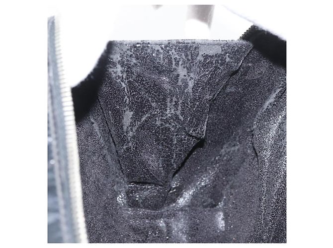 Borsa a mano GUCCI in pelle verniciata nera e argento Bamboo 000 270 0323 Auth ep13896 Nero - vista 18