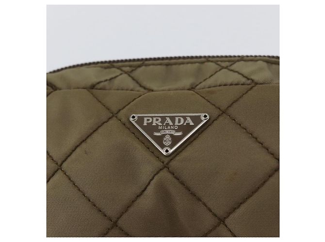Prada Pochette in nylon khaki Auth AMZ393 Cachi - vista 13
