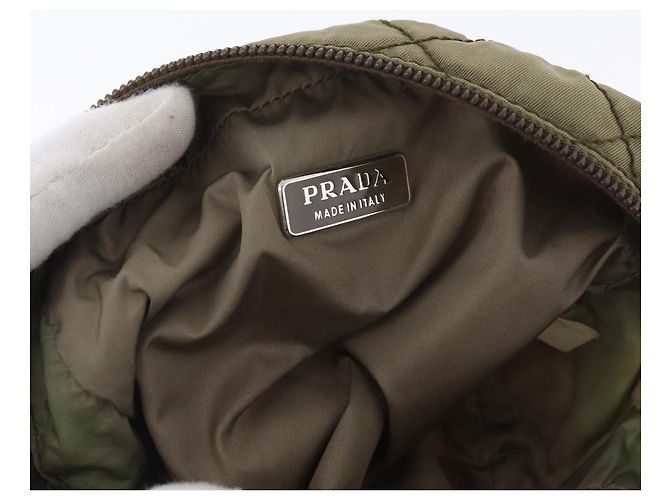 Prada Pochette in nylon khaki Auth AMZ393 Cachi - vista 14