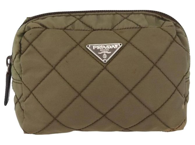 Prada Pochette in nylon khaki Auth AMZ393 Cachi - vista 2