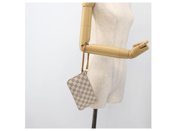 LOUIS VUITTON Damier Azur Neverfull PM Pouch Accessory Pouch LV Auth BA11621 - view 21