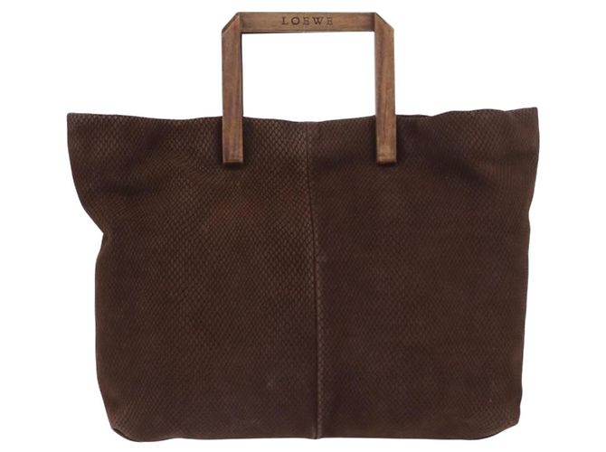Borsa a Mano LOEWE in Camoscio Marrone Oro Auth SW2166 D'oro - vista 13