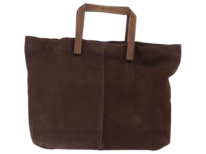 Borsa a Mano LOEWE in Camoscio Marrone Oro Auth SW2166 D'oro - vista 2
