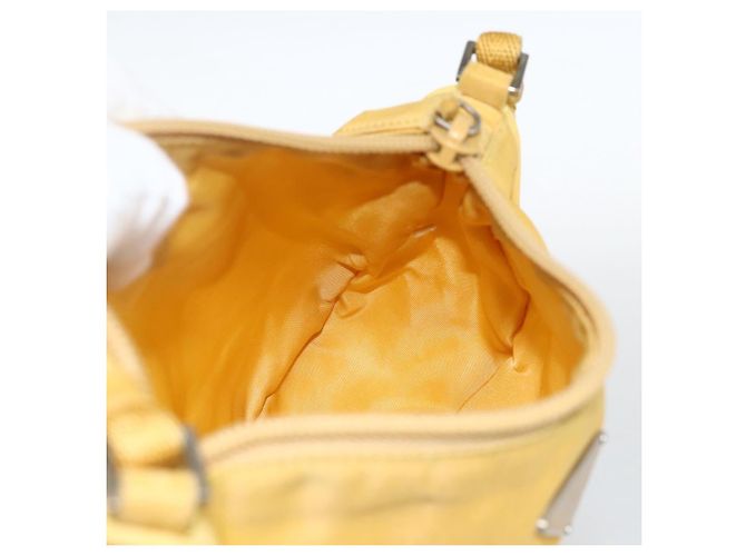 PRADA Bolsa Pouch de Nylon Amarillo Plata Auth AMZ450 - vista 19