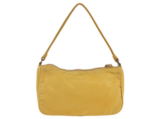 PRADA Bolsa Pouch de Nylon Amarillo Plata Auth AMZ450 - vista 3