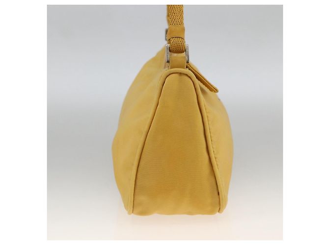 PRADA Bolsa Pouch de Nylon Amarillo Plata Auth AMZ450 - vista 4