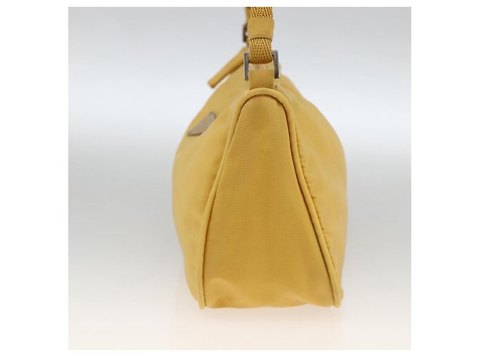 PRADA Bolsa Pouch de Nylon Amarillo Plata Auth AMZ450 - vista 5