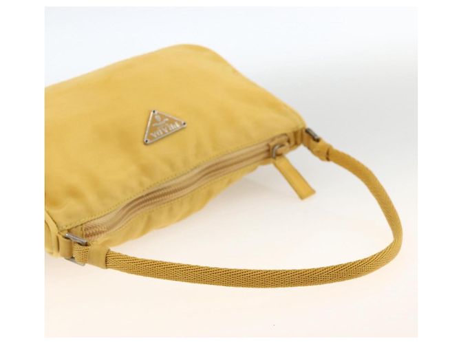 PRADA Bolsa Pouch de Nylon Amarillo Plata Auth AMZ450 - vista 7