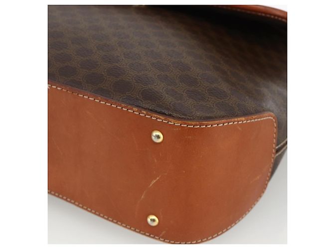Céline Borsa a mano in tela Macadam CELINE in pelle PVC marrone oro Auth ka3426 - vista 10