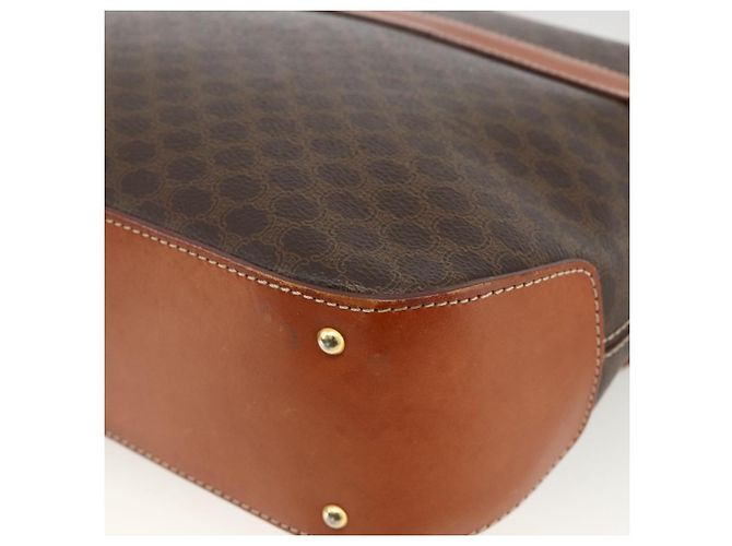 Céline Borsa a mano in tela Macadam CELINE in pelle PVC marrone oro Auth ka3426 - vista 12