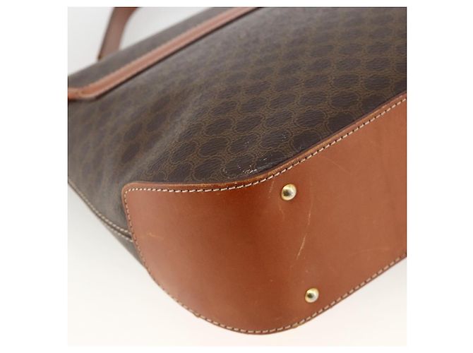 Céline Borsa a mano in tela Macadam CELINE in pelle PVC marrone oro Auth ka3426 - vista 13