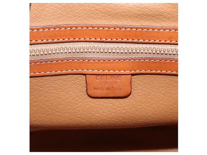 Céline Borsa a mano in tela Macadam CELINE in pelle PVC marrone oro Auth ka3426 - vista 15